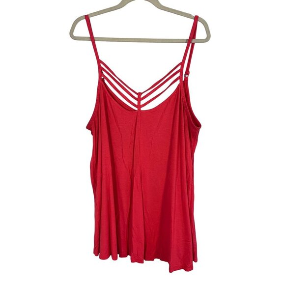 Torrid Top Women 3X Red Tank Active Retro Sporty Neutral Minimalist Tomato Girl - Picture 1 of 9